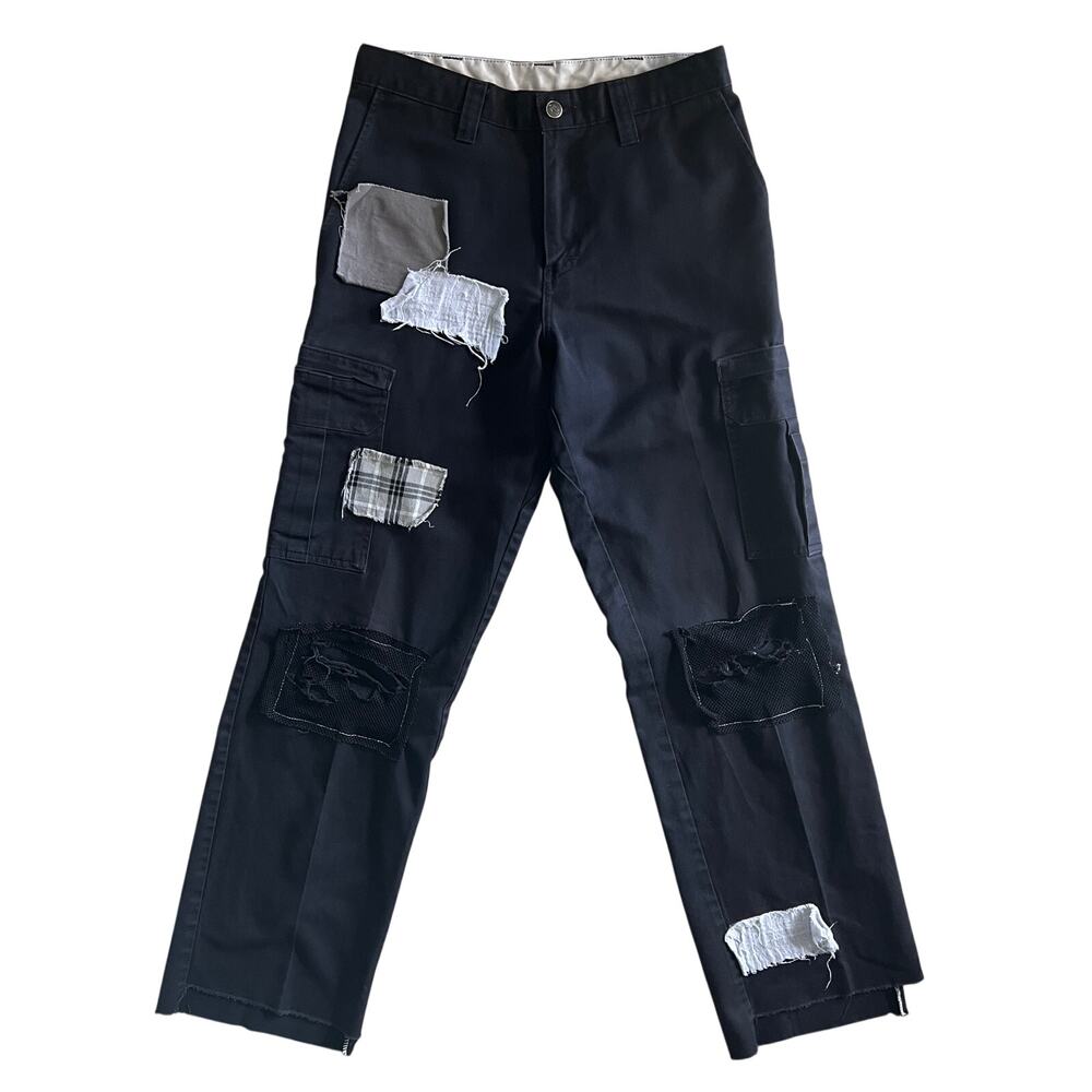 Dickies Black Cargo Patchwork Pants Mens 30x34